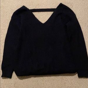 Knit backless sweater